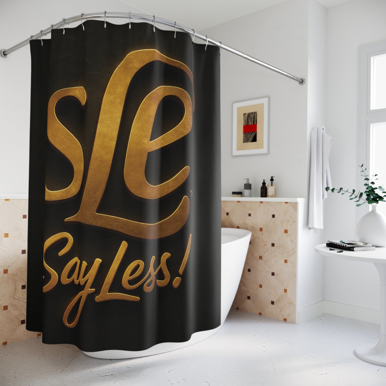 SLE Official Brand Mark Shower Curtain — Say Less!