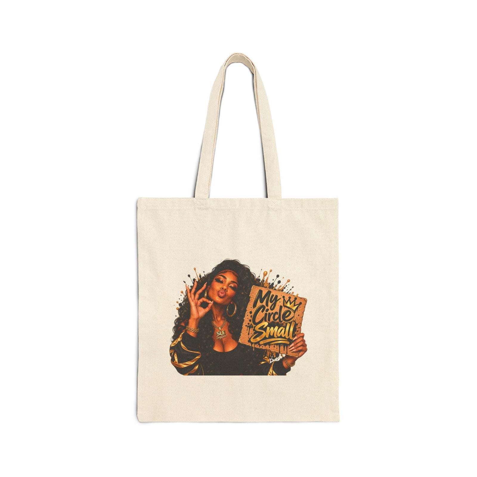 SLE Say Less!™ “My Circle Small” Cotton Canvas Tote Bag