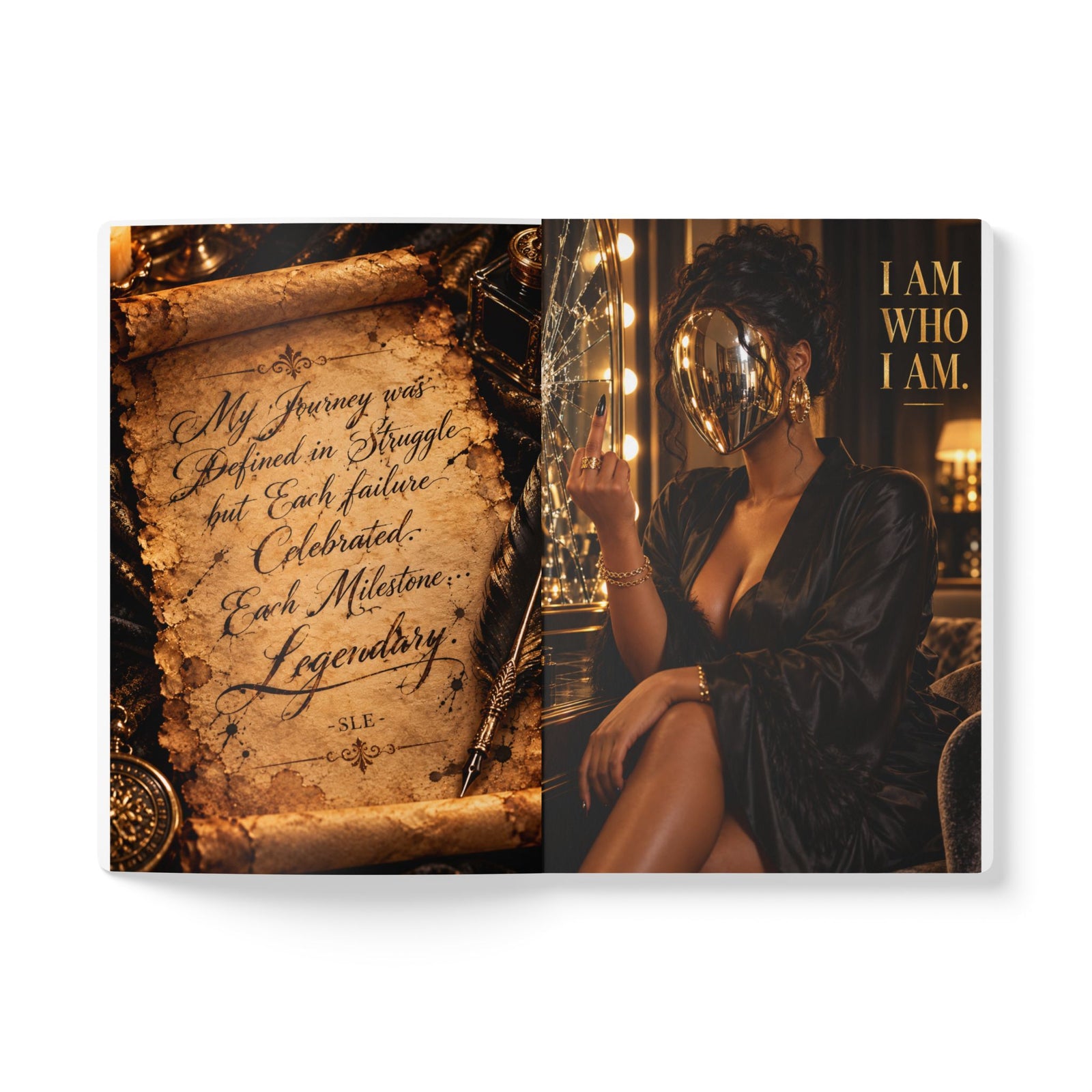SLE Say Less!™ A Legendary Journey Softcover Journal — Black & Gold