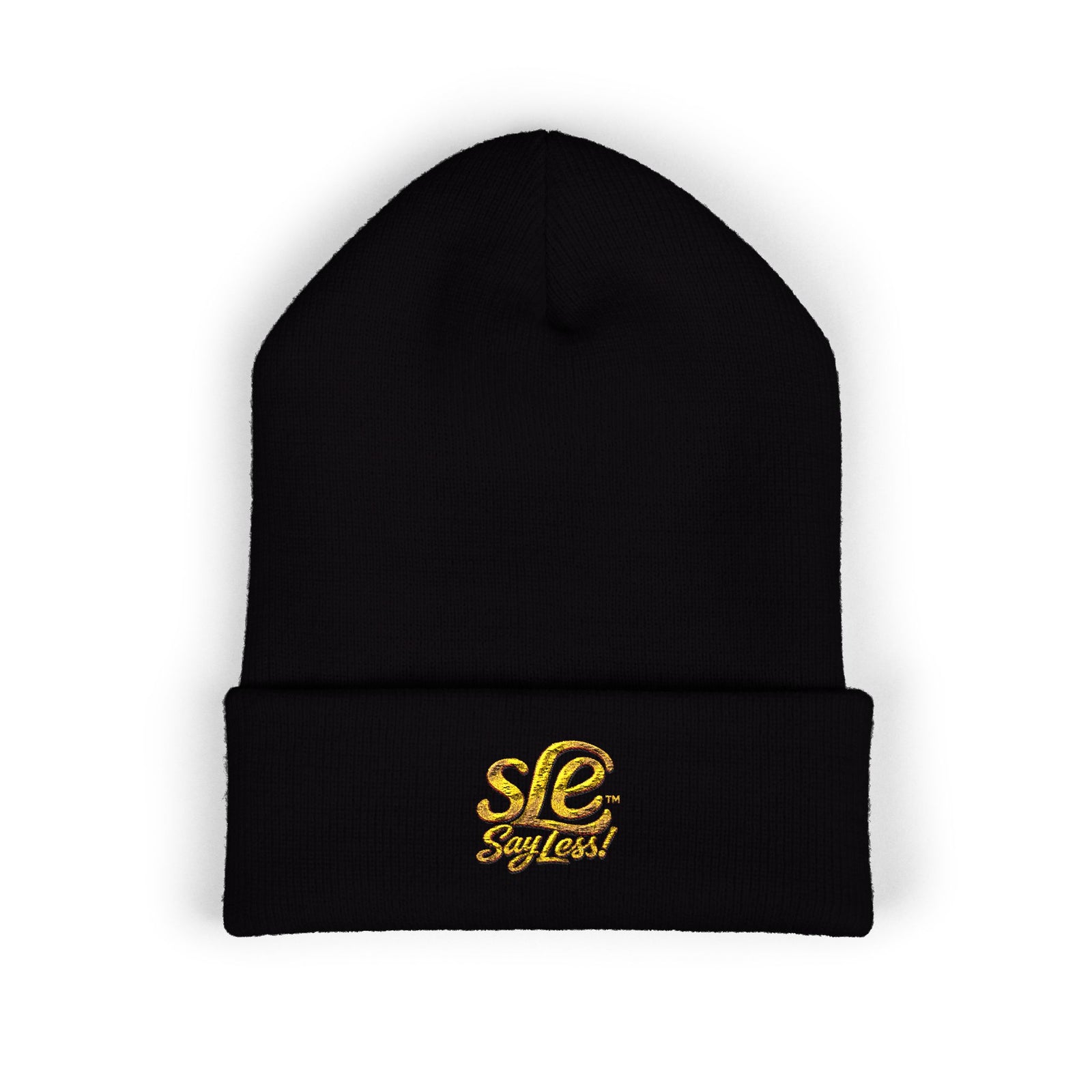 SLE SayLess! Embroidered Cuffed Beanie – Streetwear Knit Hat