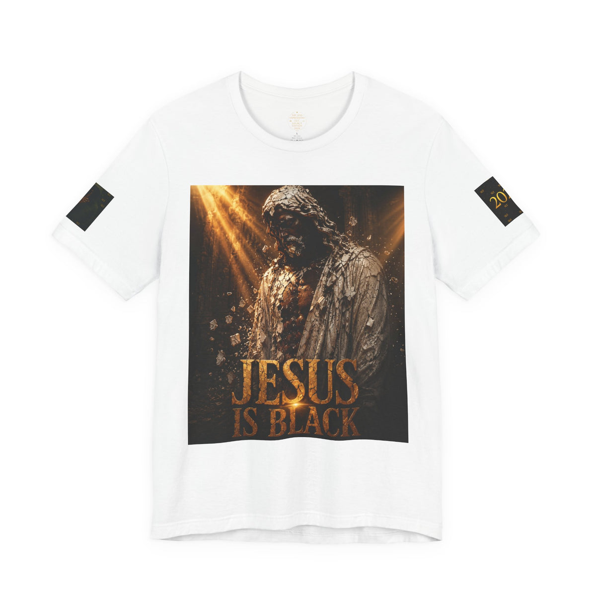 Jesus Is Black Graphic Tee — Say Less Back Print