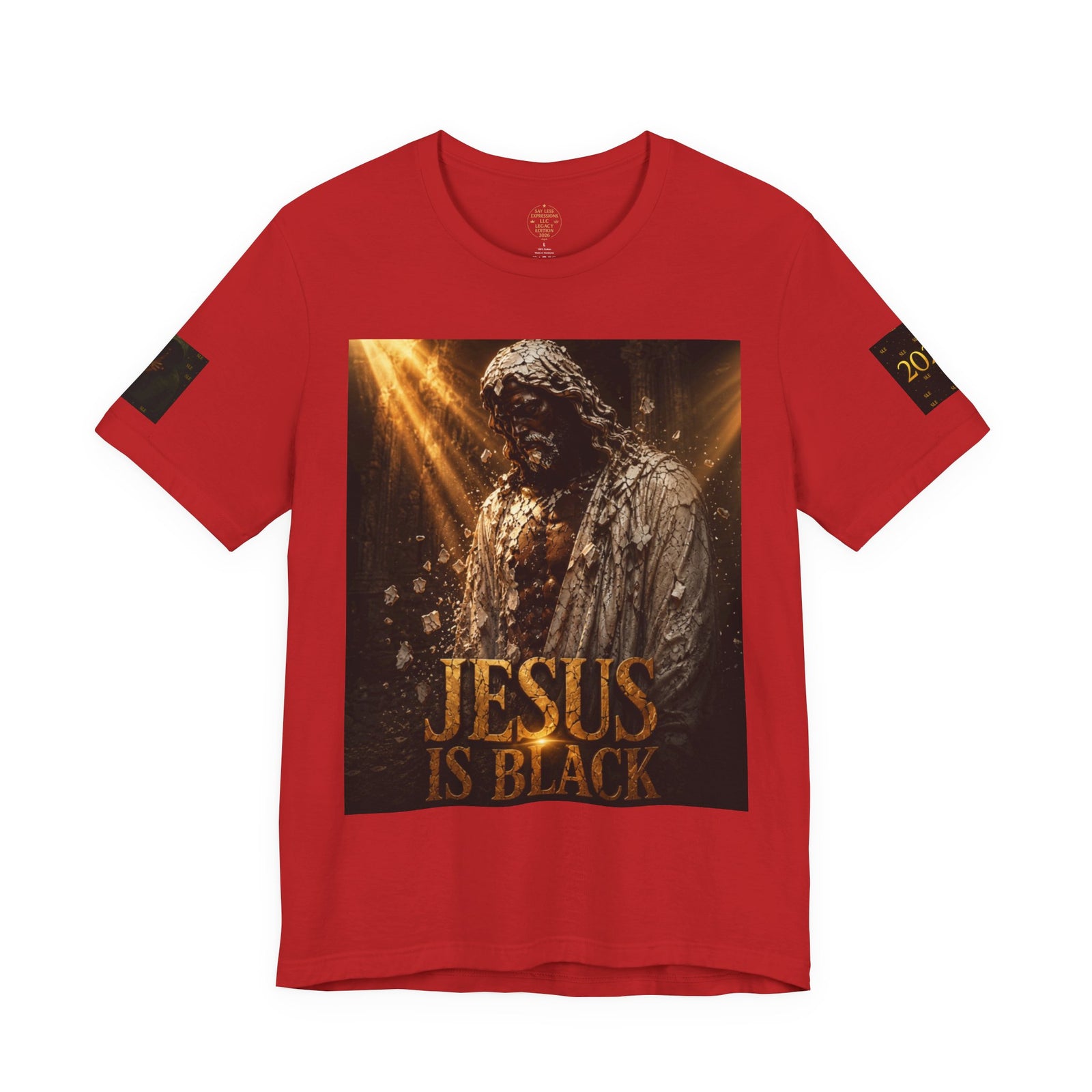 Jesus Is Black Graphic Tee — Say Less Back Print
